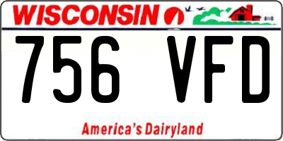 WI license plate 756VFD