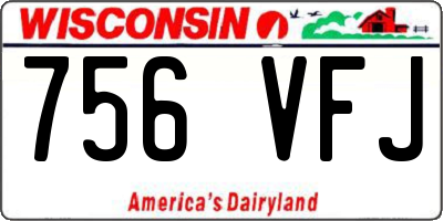 WI license plate 756VFJ