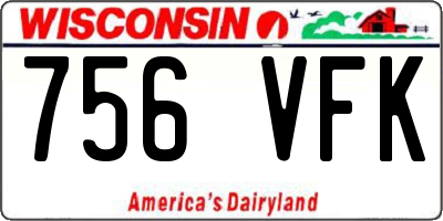 WI license plate 756VFK