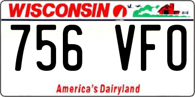 WI license plate 756VFO