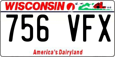 WI license plate 756VFX
