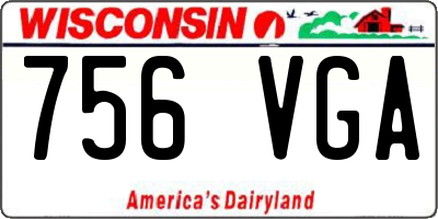 WI license plate 756VGA
