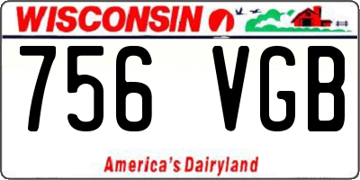 WI license plate 756VGB