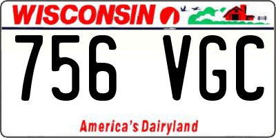 WI license plate 756VGC