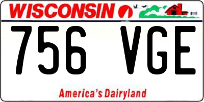 WI license plate 756VGE
