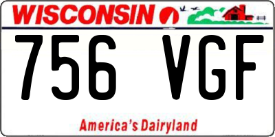 WI license plate 756VGF