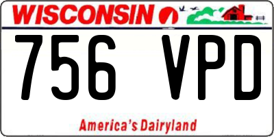 WI license plate 756VPD