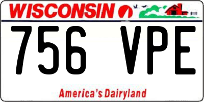 WI license plate 756VPE
