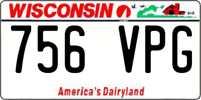WI license plate 756VPG