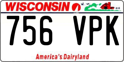 WI license plate 756VPK