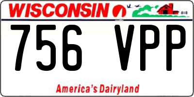 WI license plate 756VPP
