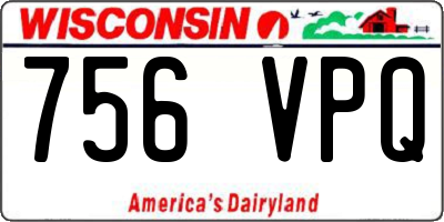 WI license plate 756VPQ