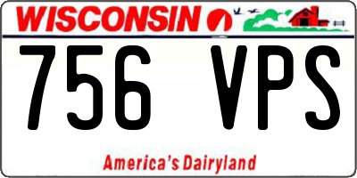 WI license plate 756VPS