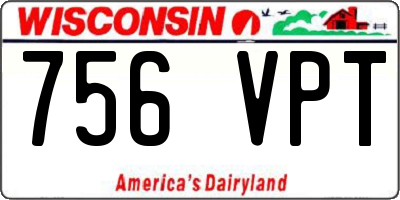 WI license plate 756VPT
