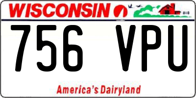 WI license plate 756VPU