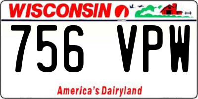 WI license plate 756VPW