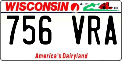 WI license plate 756VRA