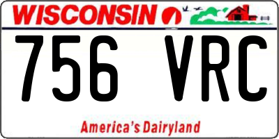 WI license plate 756VRC