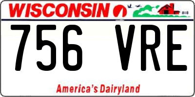 WI license plate 756VRE