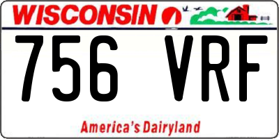 WI license plate 756VRF