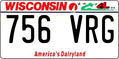 WI license plate 756VRG