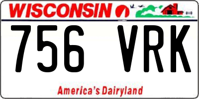 WI license plate 756VRK