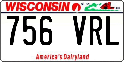 WI license plate 756VRL