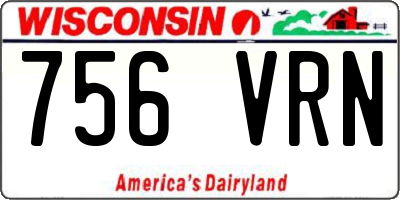 WI license plate 756VRN