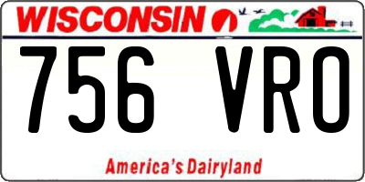 WI license plate 756VRO