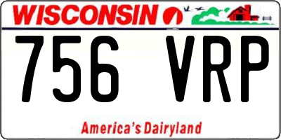 WI license plate 756VRP