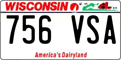 WI license plate 756VSA