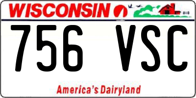 WI license plate 756VSC