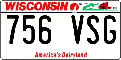 WI license plate 756VSG