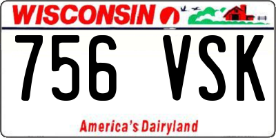 WI license plate 756VSK