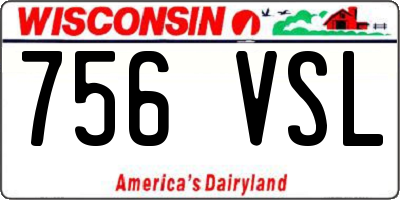 WI license plate 756VSL