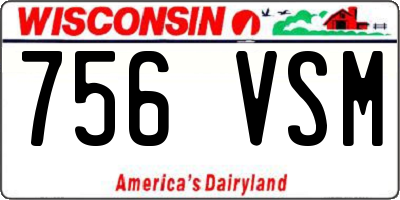 WI license plate 756VSM