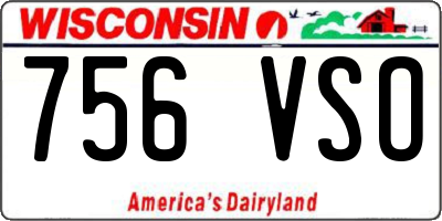 WI license plate 756VSO