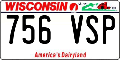 WI license plate 756VSP