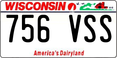 WI license plate 756VSS