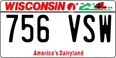 WI license plate 756VSW