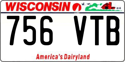 WI license plate 756VTB