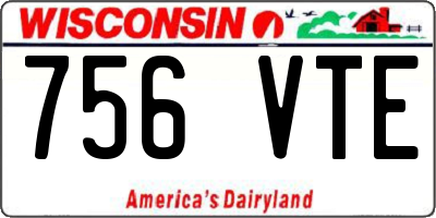 WI license plate 756VTE