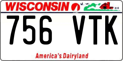 WI license plate 756VTK