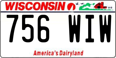 WI license plate 756WIW