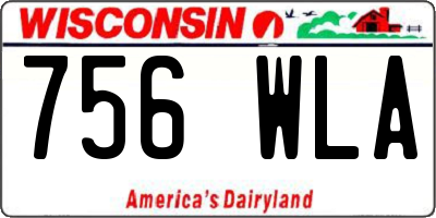 WI license plate 756WLA