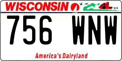 WI license plate 756WNW