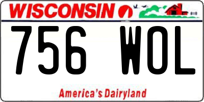 WI license plate 756WOL