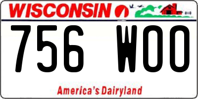WI license plate 756WOO