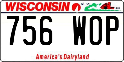 WI license plate 756WOP