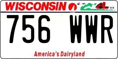 WI license plate 756WWR